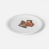 Thanksgiving kalkoen eet ramen Oversized T-Shirt Papieren Bordje (Gekanteld)