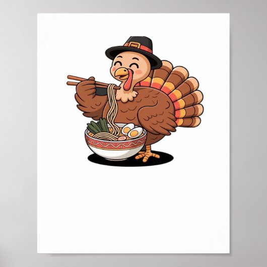 Thanksgiving kalkoen eet ramen Oversized T-Shirt Poster (Voorkant)