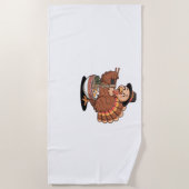 Thanksgiving kalkoen eet ramen Oversized T-Shirt Strandlaken (Voorkant)