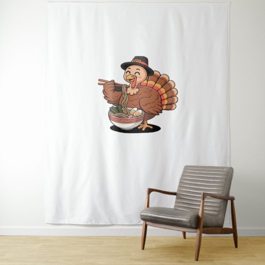 Thanksgiving kalkoen eet ramen Oversized T-Shirt Wandkleed (In situ)