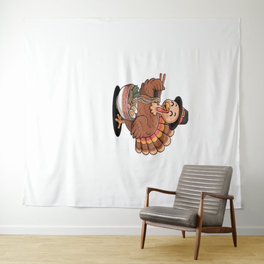 Thanksgiving kalkoen eet ramen Oversized T-Shirt Wandkleed (In Situ (horizontaal))