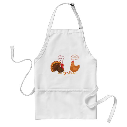 Thanksgiving kalkoen en kip standaard schort (Voorkant)
