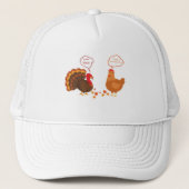 Thanksgiving kalkoen en kip trucker pet (Voorkant)