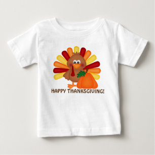 Thanksgiving kalkoen en pompoenen baby t-shirt