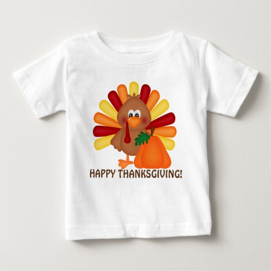 Thanksgiving kalkoen en pompoenen baby t-shirt (Voorkant)