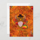 Thanksgiving kalkoen feestdagenkaart (Voorkant / Achterkant)