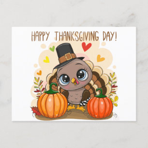 Thanksgiving kalkoen feestdagenkaart