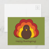 Thanksgiving kalkoen feestdagenkaart (Voorkant / Achterkant)