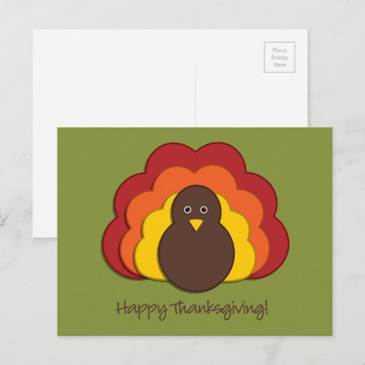 Thanksgiving kalkoen feestdagenkaart (Voorkant / Achterkant)