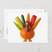 Thanksgiving kalkoen gemaakt van groenten briefkaart (Voorkant / Achterkant)