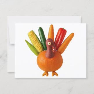 Thanksgiving kalkoen gemaakt van groenten briefkaart