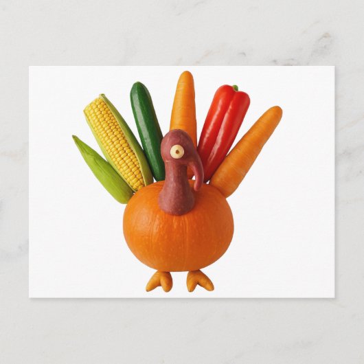 Thanksgiving kalkoen gemaakt van groenten briefkaart (Voorkant)