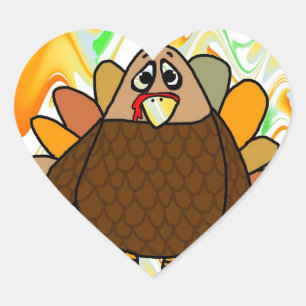 Thanksgiving kalkoen hart sticker