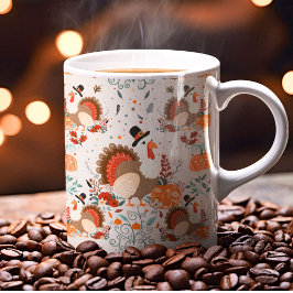Thanksgiving-kalkoen herfstpatroon koffiemok