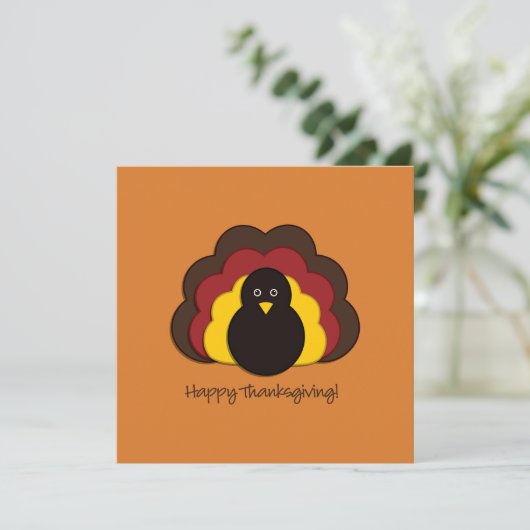 Thanksgiving kalkoen kaart (Staand voorkant)