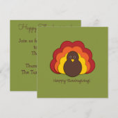 Thanksgiving kalkoen kaart (Voorkant / Achterkant)