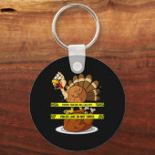 Thanksgiving kalkoen lijn niet kruisen leuk voedse sleutelhanger (Achterkant)