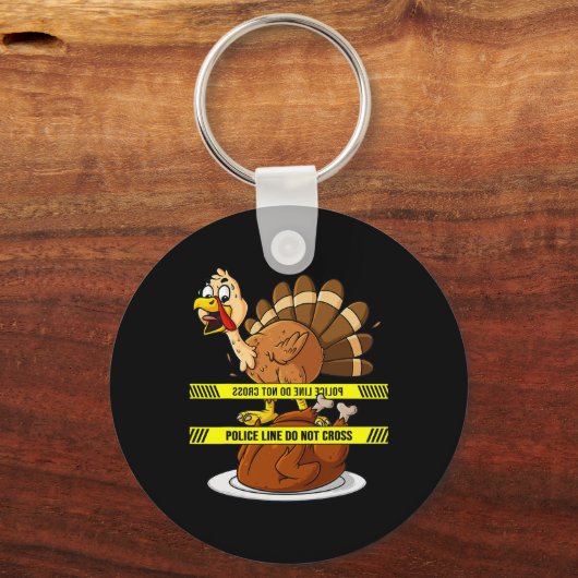 Thanksgiving kalkoen lijn niet kruisen leuk voedse sleutelhanger (Achterkant)