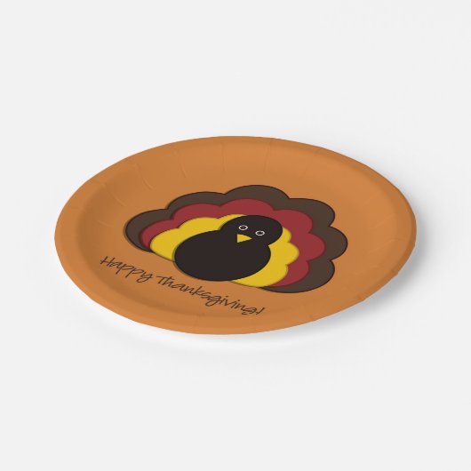 Thanksgiving kalkoen papieren bordje (Gekanteld)