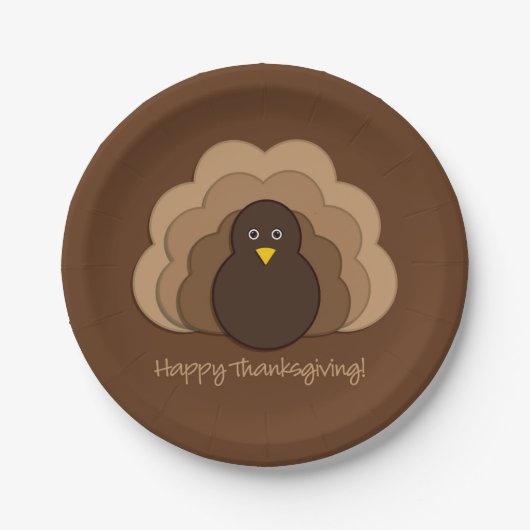 Thanksgiving kalkoen papieren bordje (Voorkant)