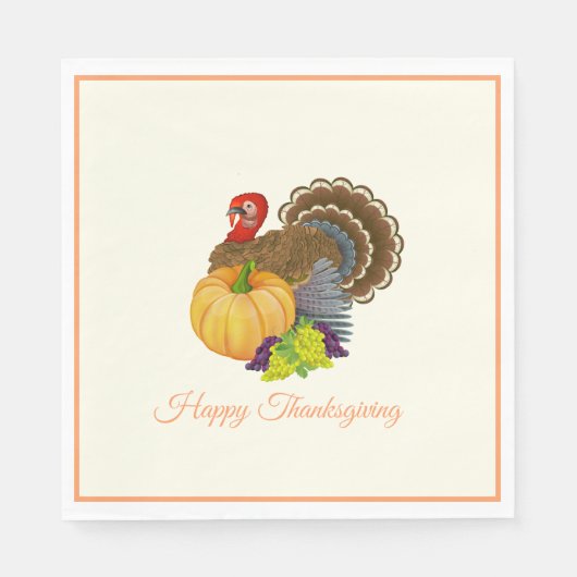 Thanksgiving kalkoen papieren servetten (Voorkant)