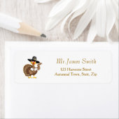 Thanksgiving, kalkoen piligrim Label (Insitu)