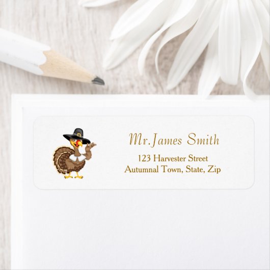 Thanksgiving, kalkoen piligrim Label (Insitu)