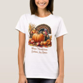 Thanksgiving Kalkoen Pompoen Herfst Mode T-shirt (Voorkant)