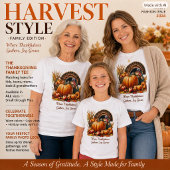 Thanksgiving Kalkoen Pompoen Herfst Mode T-shirt