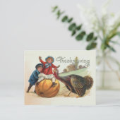 Thanksgiving  kalkoen Pompoen Kinder Briefkaart (Staand voorkant)