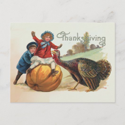 Thanksgiving  kalkoen Pompoen Kinder Briefkaart (Voorkant)