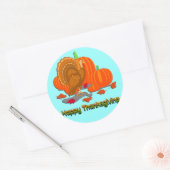 Thanksgiving kalkoen pompoenen ronde sticker (Envelop)