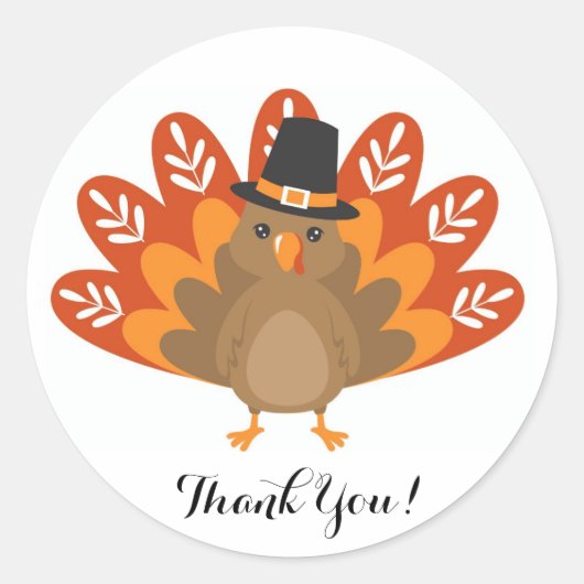Thanksgiving kalkoen ronde sticker (Voorkant)