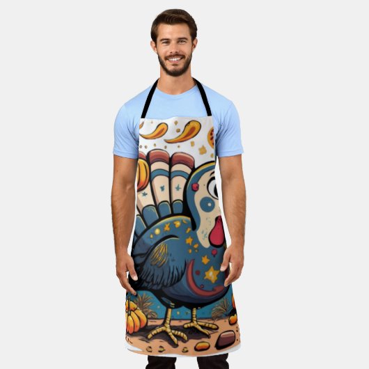 Thanksgiving kalkoen schort (Gedragen)