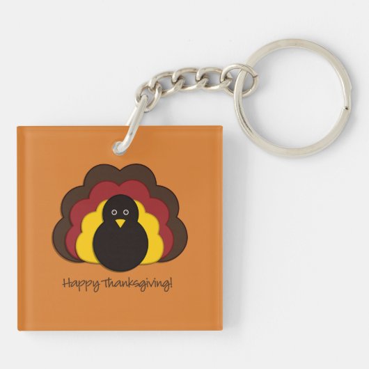 Thanksgiving kalkoen sleutelhanger (Achterkant)