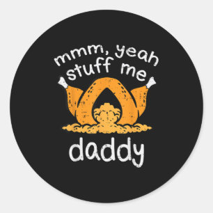 Thanksgiving kalkoen spul me grappige volwassen hu ronde sticker