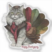 Thanksgiving kalkoen sticker (Voorkant)
