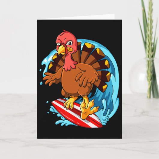 Thanksgiving Kalkoen surfen Kaart (Voorkant)