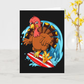Thanksgiving Kalkoen surfen Kaart (Gele Bloem)