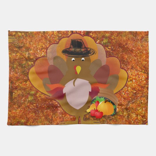 Thanksgiving kalkoen theedoek (Horizontaal)