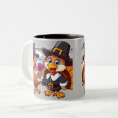 Thanksgiving kalkoen tweekleurige koffiemok (Voorkant links)