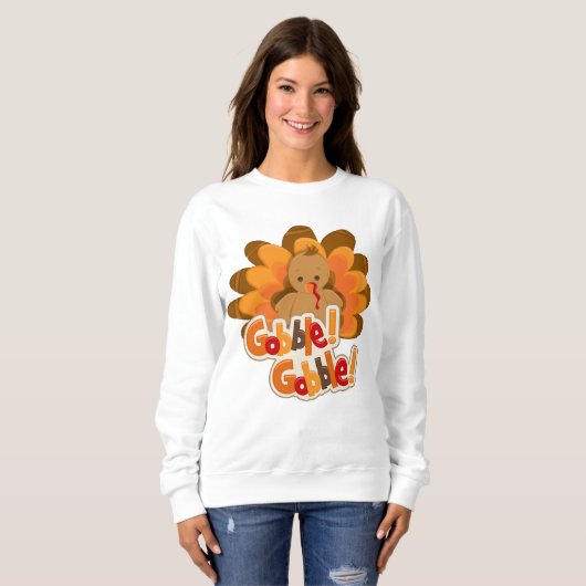 Thanksgiving kalkoen Vakantie gobble sweatshirt (Voorkant volledig)