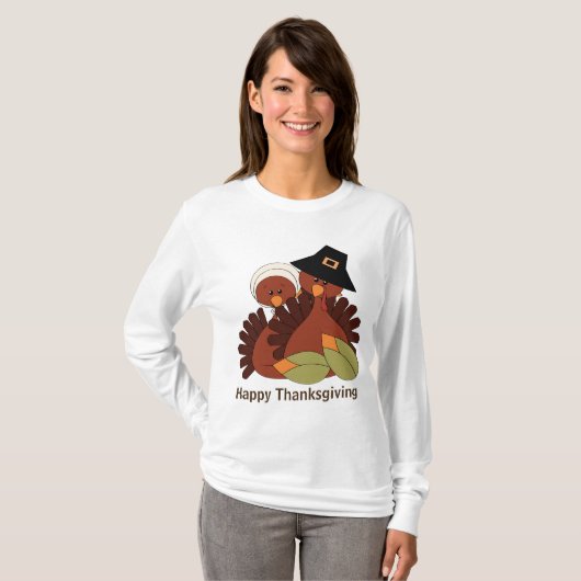 Thanksgiving kalkoen Vakantie vrouwen t-shirt (Voorkant volledig)