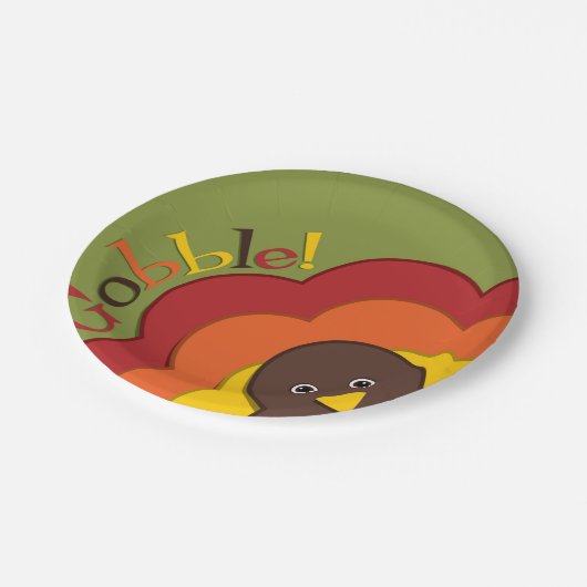 Thanksgiving kalkoen verbergen papieren bordje (Gekanteld)