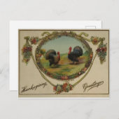 Thanksgiving kalkoenen briefkaart (Voorkant / Achterkant)