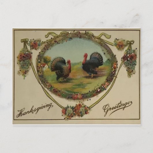Thanksgiving kalkoenen briefkaart (Voorkant)