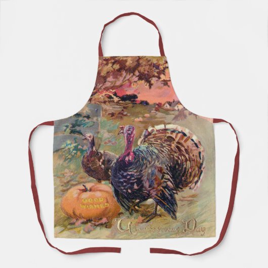  Thanksgiving kalkoenen en pompoen Schort (Voorkant)