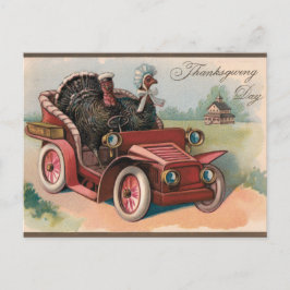  Thanksgiving Kalkoenen in een auto Briefkaart