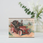  Thanksgiving Kalkoenen in een auto Briefkaart (Staand voorkant)