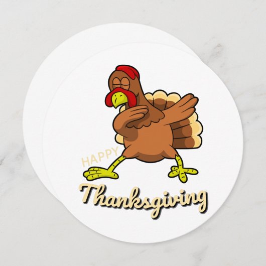 Thanksgiving kalkoenen kaart (Voorkant / Achterkant)